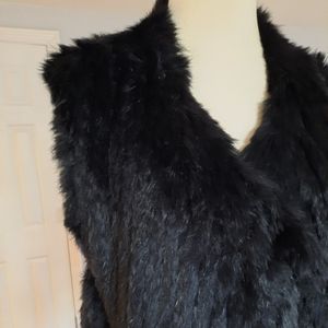 Diane von Furstenberg Denver open front rabbit fur vest